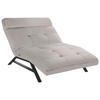 RELAXLIEGE in Echtleder Hellgrau  - Hellgrau/Schwarz, Design, Leder/Metall (120/54-113/158-198cm) - Pure Home Lifestyle