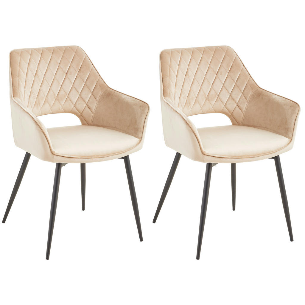 Armlehnstuhl-set 2er Genua Taupe Gepolstert