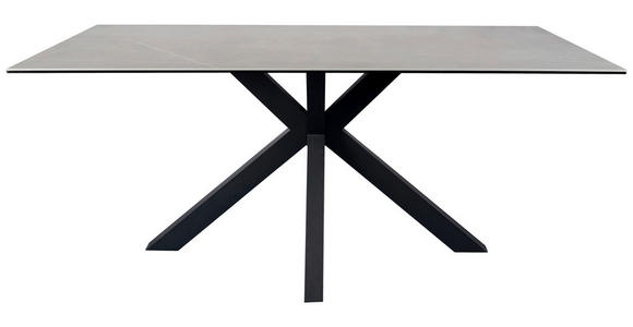 ESSTISCH 180/90/76 cm Metall, Glas, Keramik Grau, Schwarz rechteckig  - Schwarz/Grau, Design, Glas/Keramik (180/90/76cm) - Novel