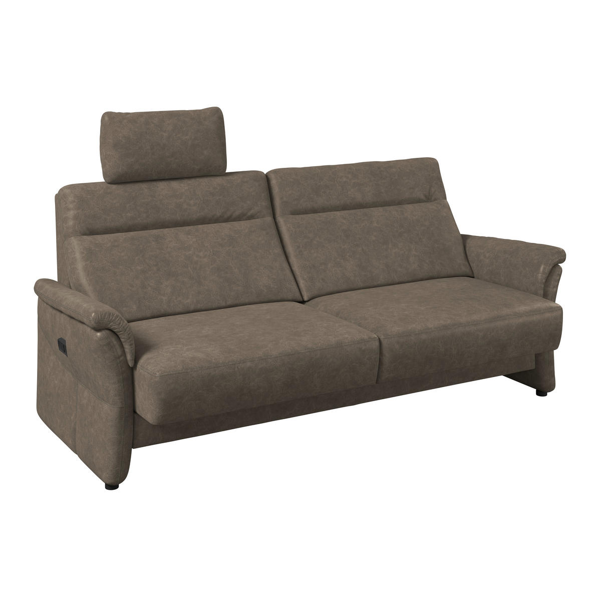 3,5-SITZER - Graubraun/Schwarz, Konventionell, Kunststoff/Textil (205/98/91cm) - Elegando