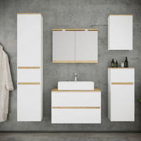 BADEZIMMER 6-teilig  in 160 cm  - Honigeiche/Weiß, Trend, Keramik/Holzwerkstoff (160cm) - MID.YOU