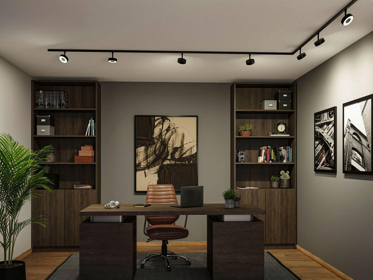 SCHIENENSYSTEM-STRAHLER URail 10/13,5 cm  - Schwarz, Basics, Kunststoff (10/13,5cm) - Paulmann