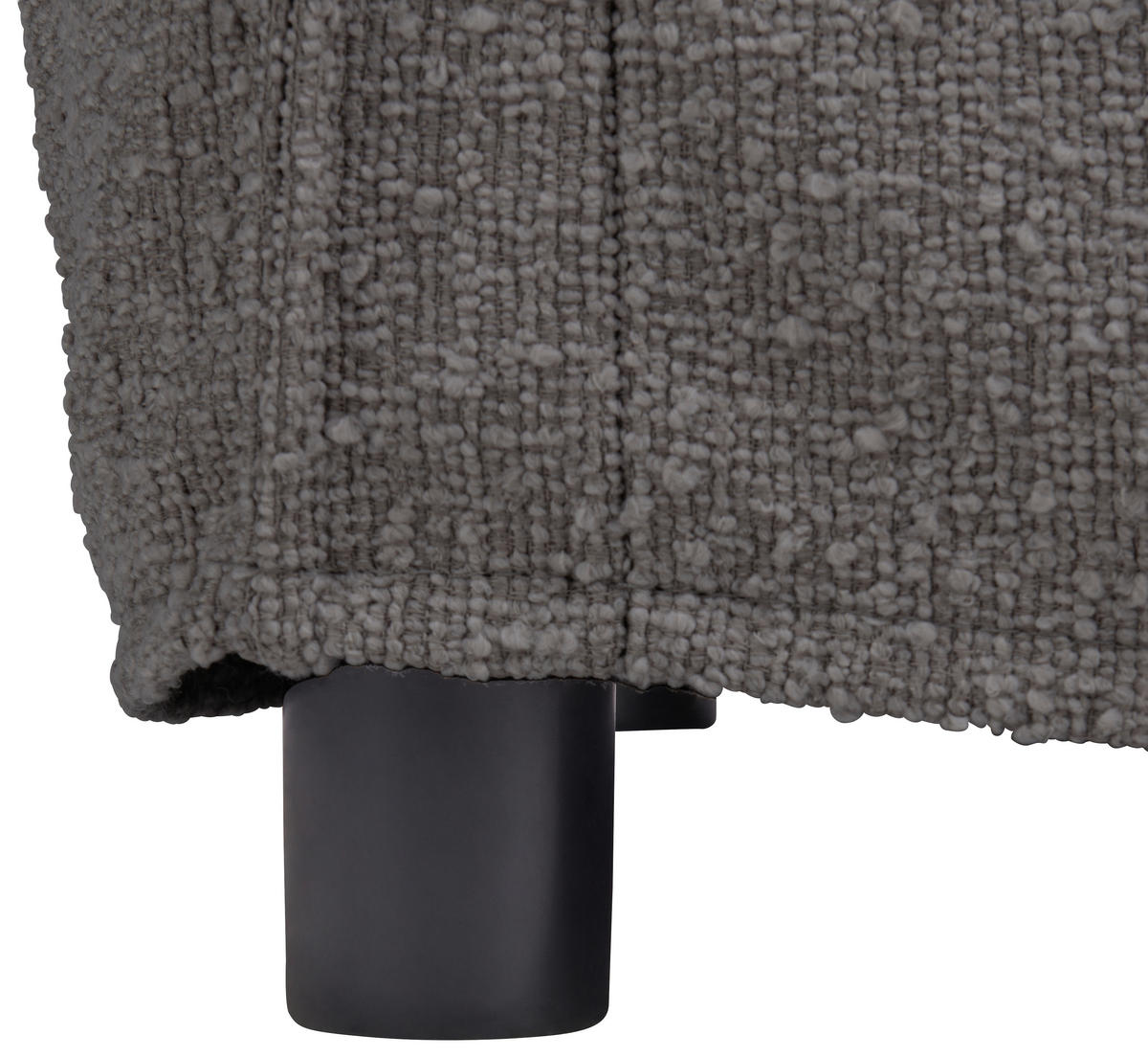 HUSSEN-SOFA in Flachgewebe, Bouclé Grau  - Grau, Trend, Textil/Metall (195/82/98cm) - Livetastic
