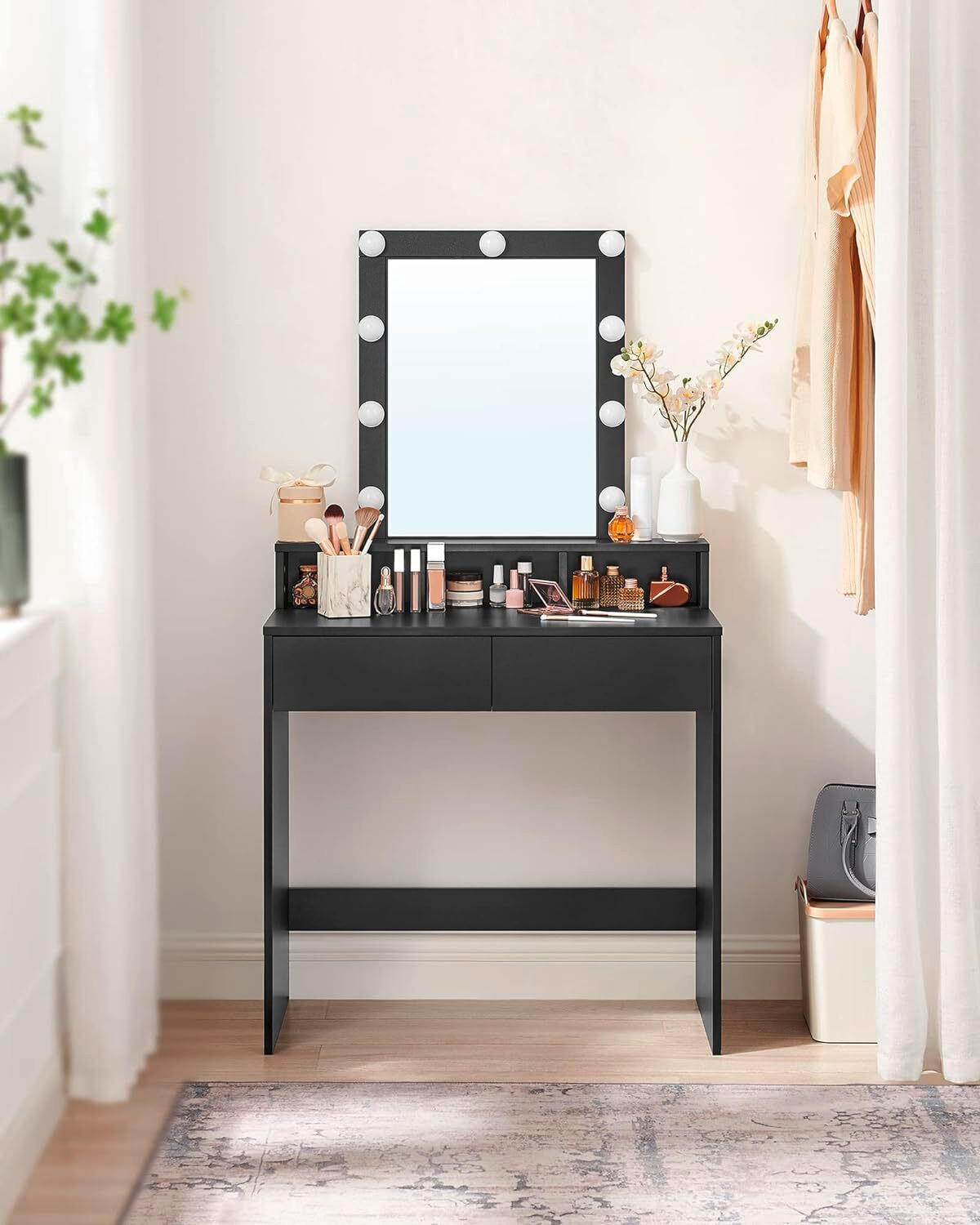 TOALETNÝ STOLÍK, čierna, 80/40/145 cm - čierna, Trend, kompozitné drevo/sklo (80/40/145cm) - Boxxx