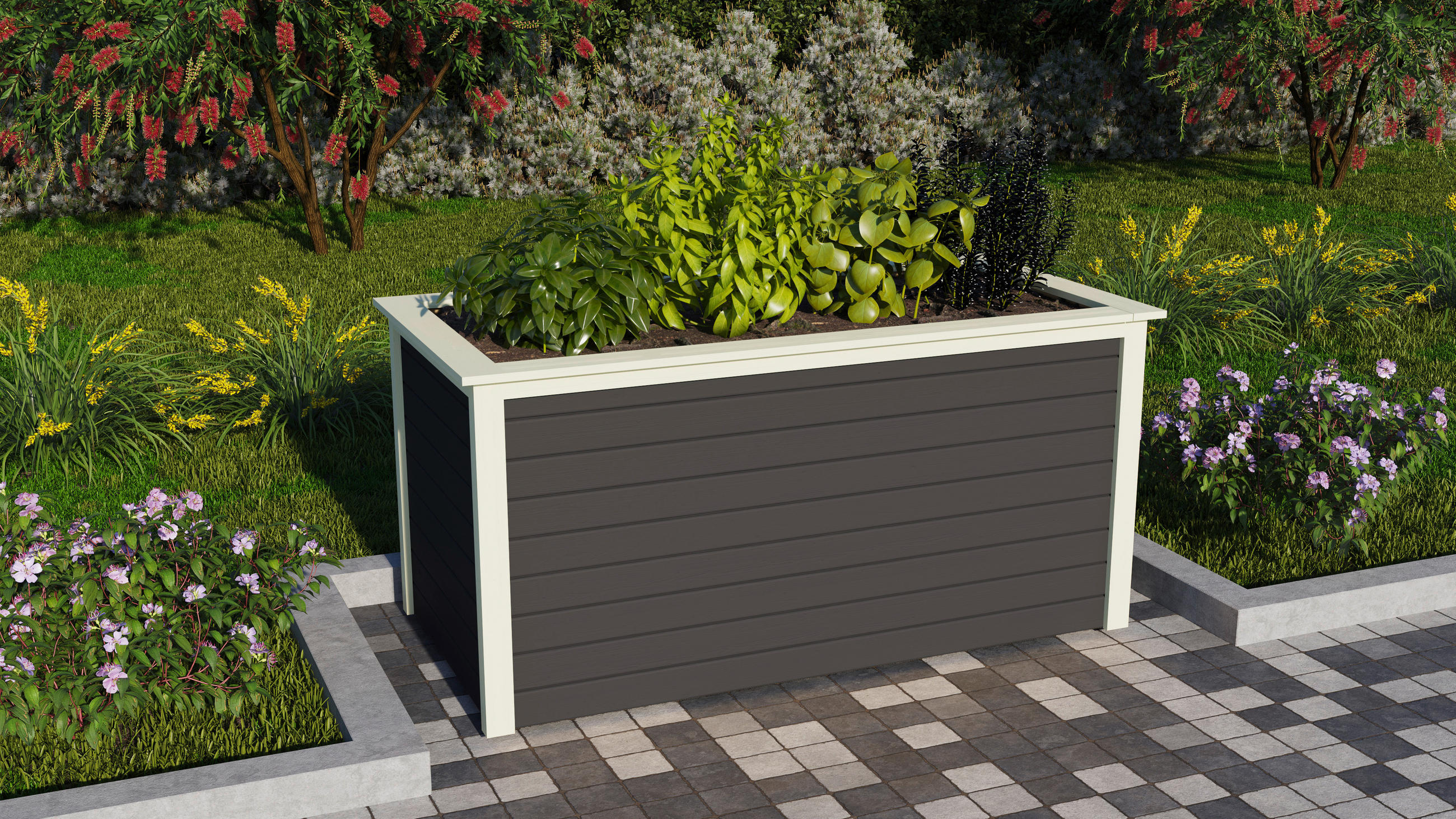 Hochbeet Massiv Bxhxt: 173x82x89 Cm Terragrau