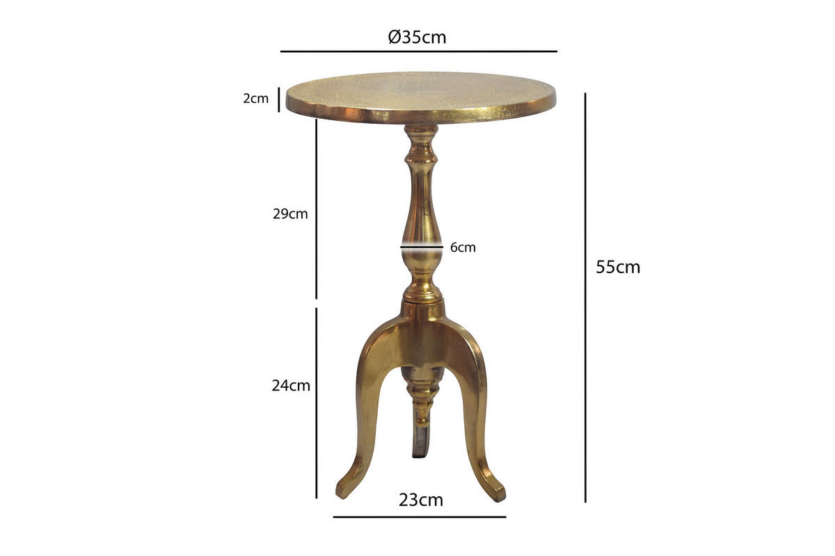 KISASZTAL fém 35/35/55 cm   - aranyszínű, Design, fém (35/35/55cm) - MID.YOU