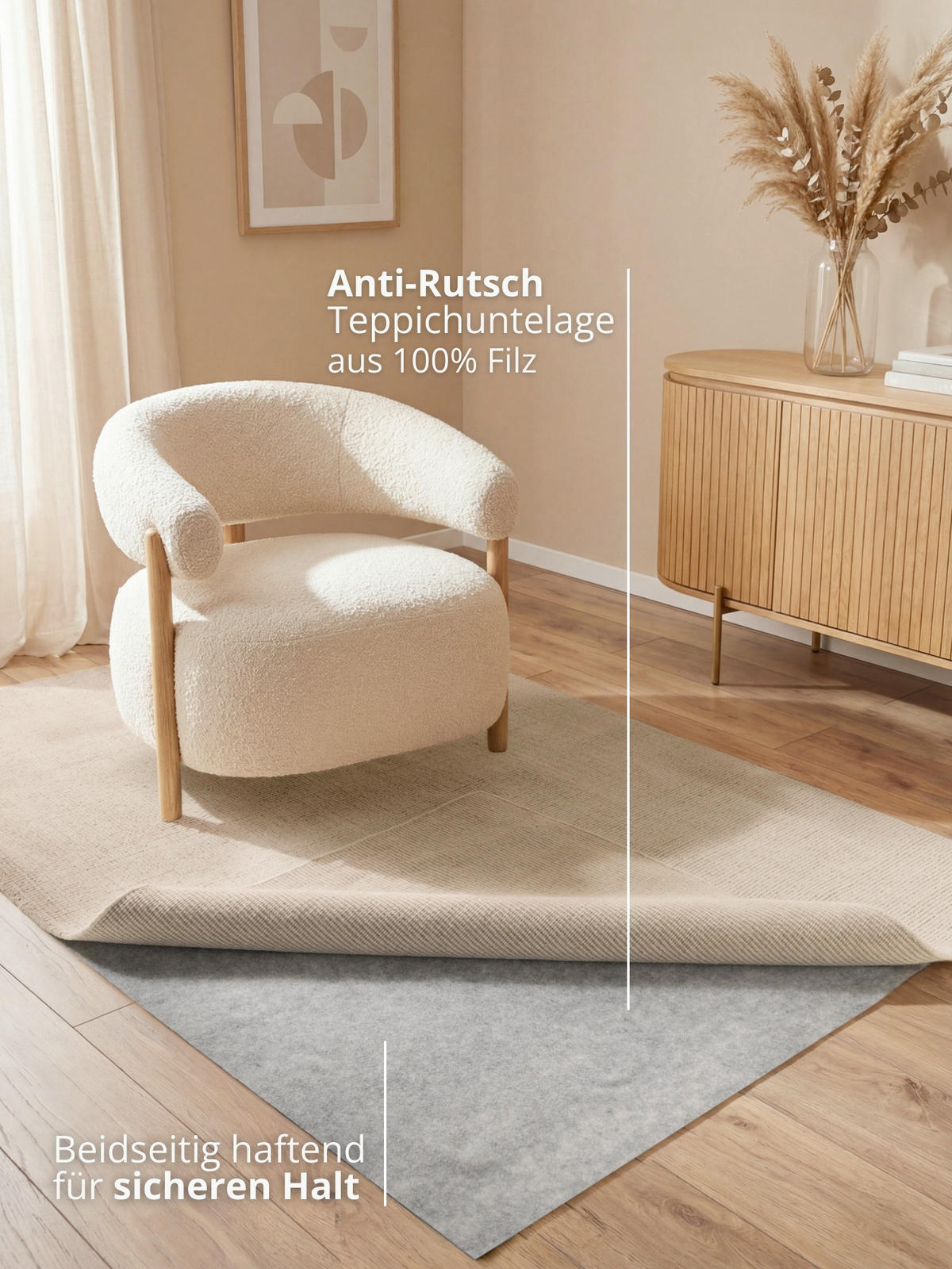 UNTERLAGSMATTE 240/330 cm  - Hellgrau, Basics, Textil (240/330cm) - Hanse Home