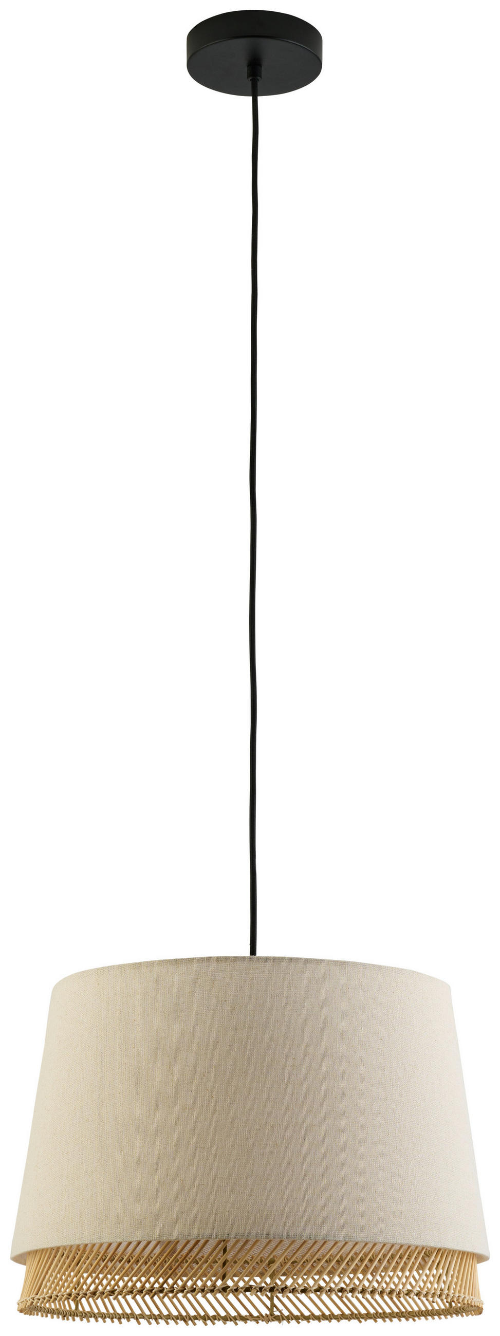 HÄNGELEUCHTE Tabley 38/110 cm   - Schwarz/Braun, Basics, Holz/Textil (38/110cm) - Eglo