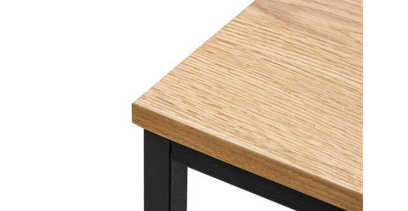 BEISTELLTISCH Eiche furniert rechteckig Schwarz, Eichefarben  - Eichefarben/Schwarz, LIFESTYLE, Holz/Holzwerkstoff (30/30/61cm) - Xora