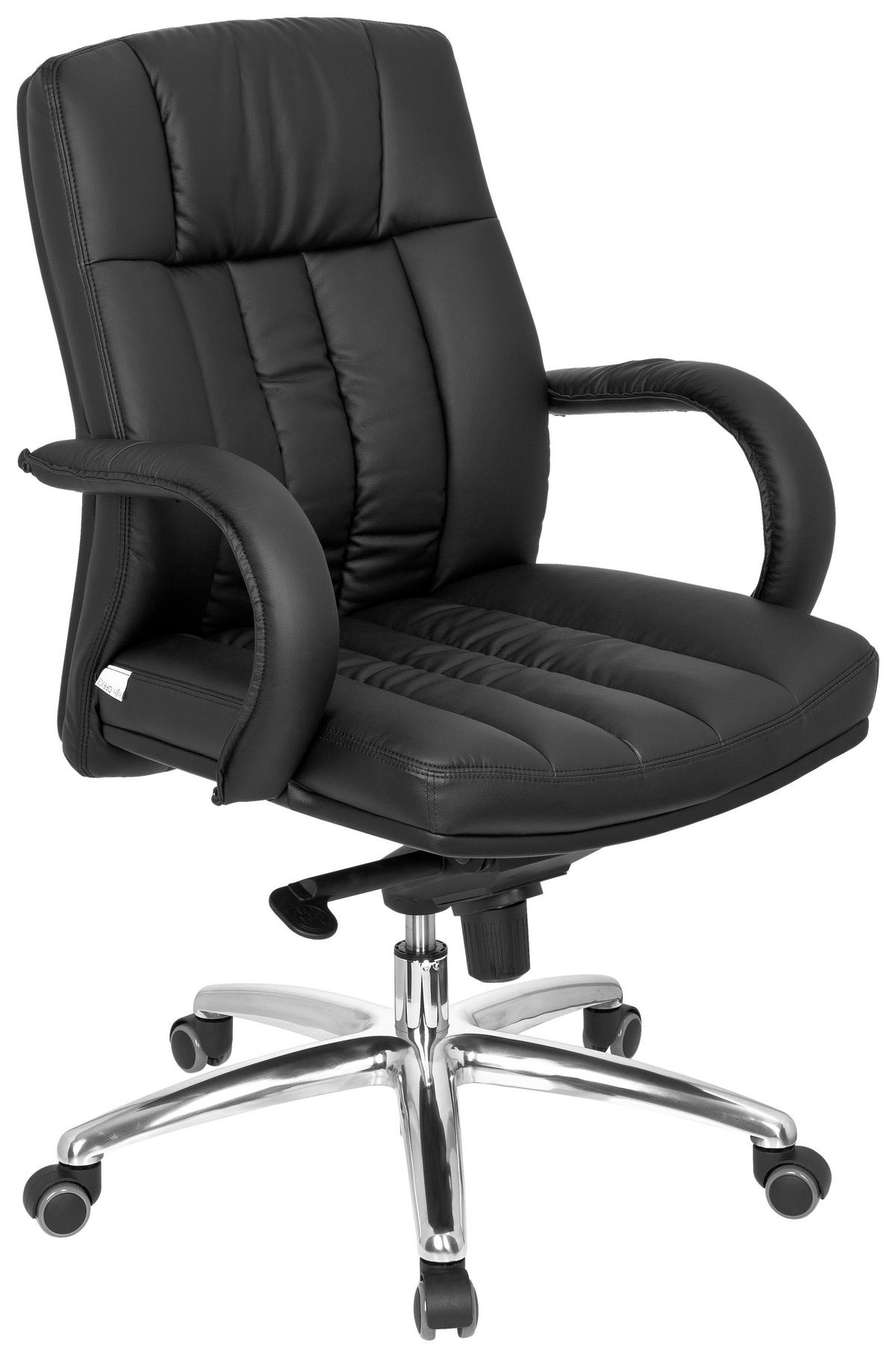 CHEFSESSEL  in Lederlook Schwarz  - Silberfarben/Schwarz, Basics, Kunststoff/Textil (62/113/59cm) - MID.YOU