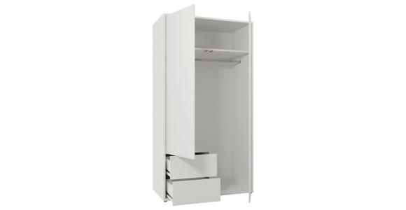 DREHTÜRENSCHRANK 115/214/60 cm,  in Weiß, 2-türig  - Weiß, Trend, Holzwerkstoff (115/214/60cm) - Carryhome