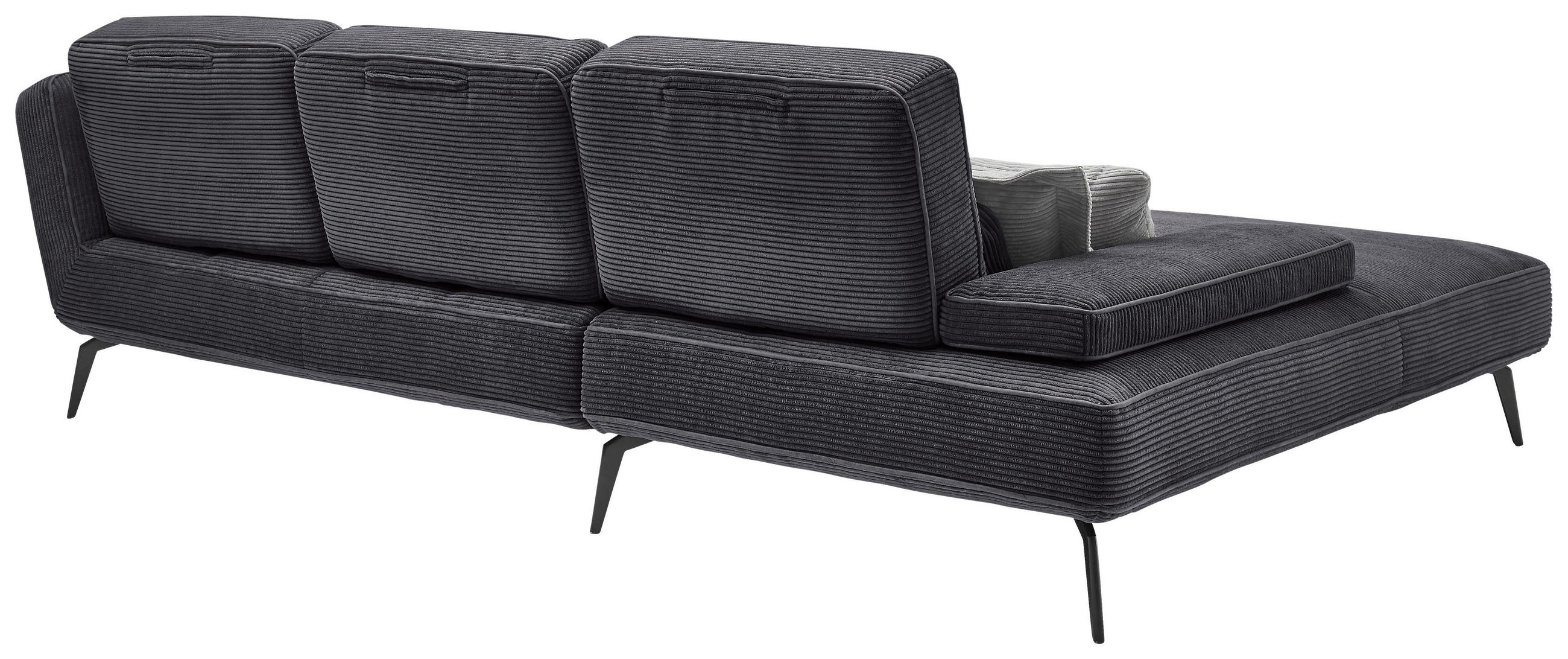 Thumbnail - SetOne by Musterring Ecksofa, Dunkelgrau, Textil, 3-Sitzer, Ottomane links, L-Form, 304x205 cm, Typenauswahl, Fußauswahl...