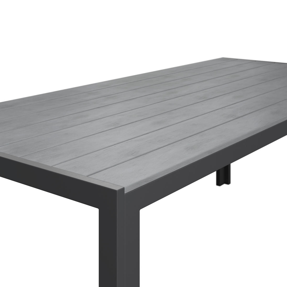 GARTENTISCH Metall, Kunststoff Grau, Dunkelgrau rechteckig  - Dunkelgrau/Grau, MODERN, Kunststoff/Metall (205/92/74cm) - Ambia Garden