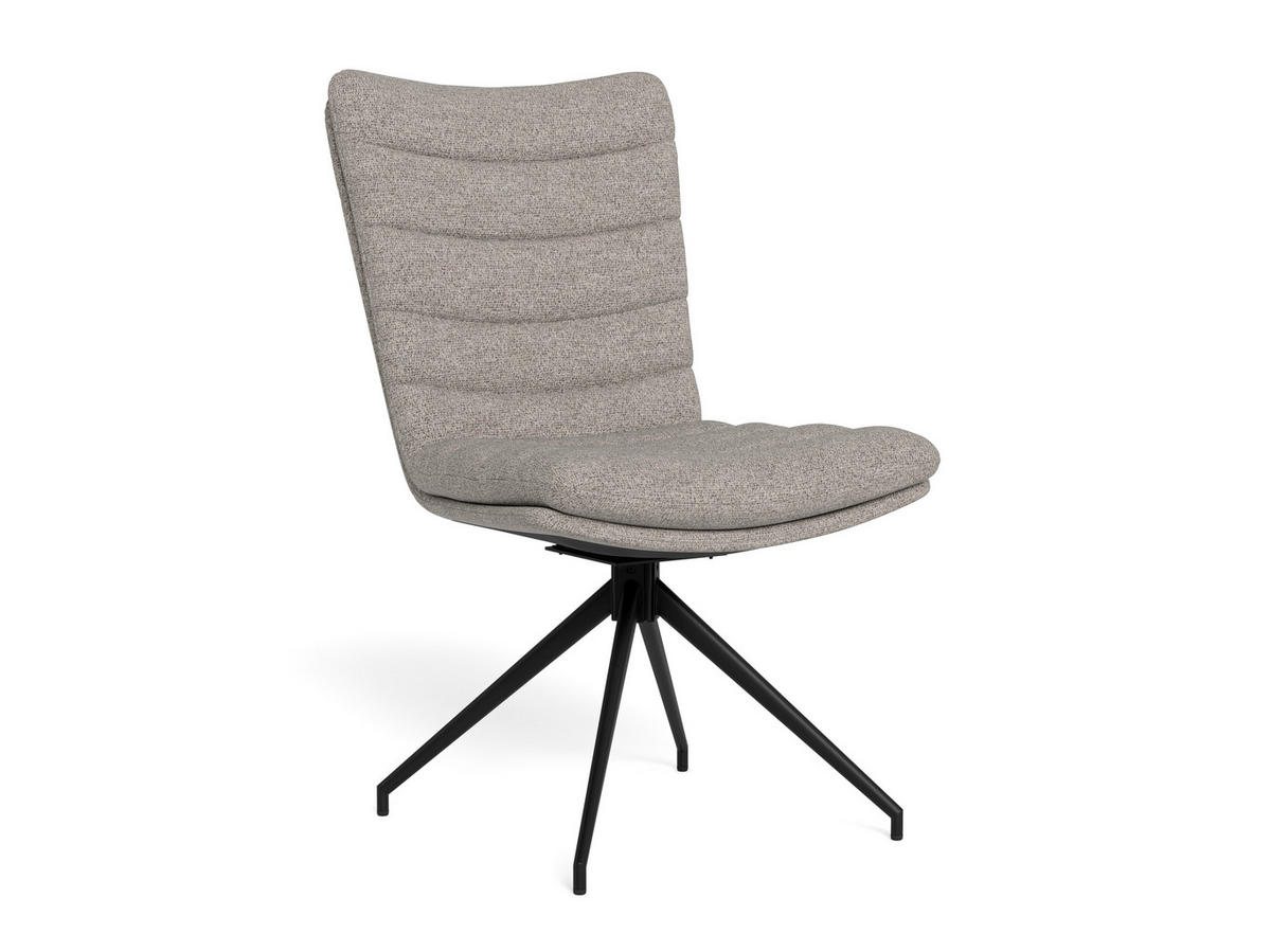 STUHL   Bouclé  - Hellgrau/Schwarz, MODERN, Textil/Metall (50,5/96,5/65cm) - MID.YOU