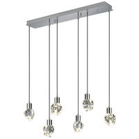 KRISTALL-HÄNGELEUCHTE 96/20/150 cm    - Chromfarben/Transparent, Design, Glas/Metall (96/20/150cm) - Trio Leuchten