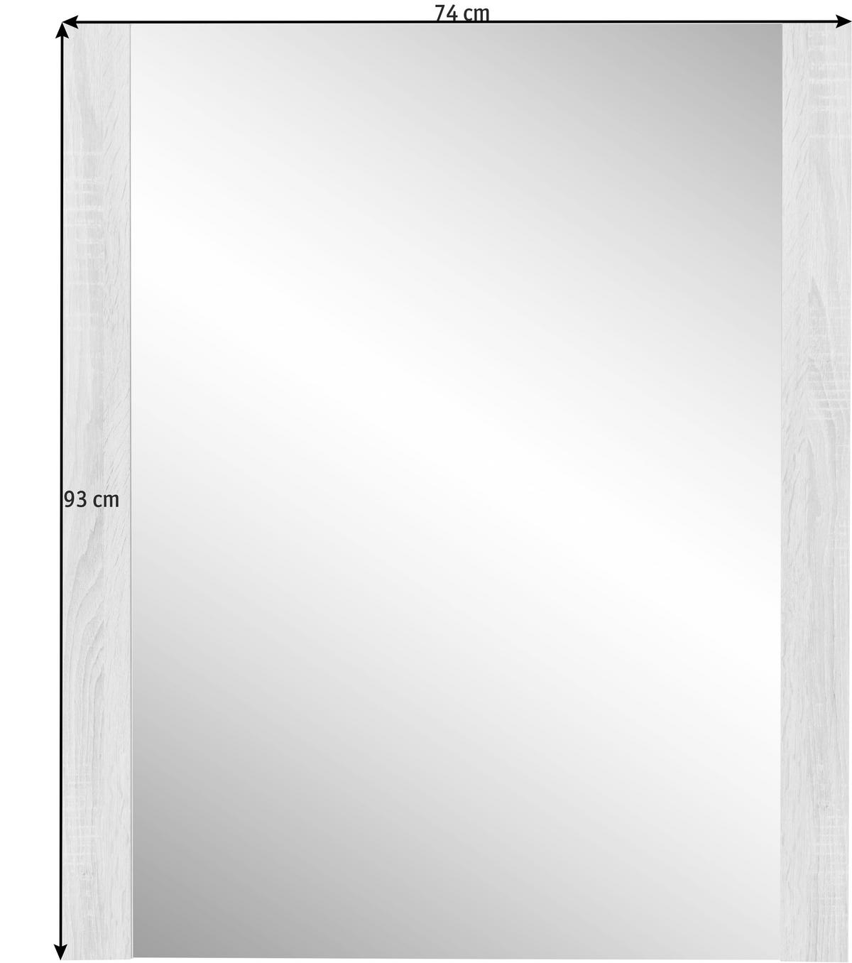 WANDSPIEGEL 74/93/4 cm    in rechteckig  - Sonoma Eiche, Basics, Glas/Holzwerkstoff (74/93/4cm) - MID.YOU