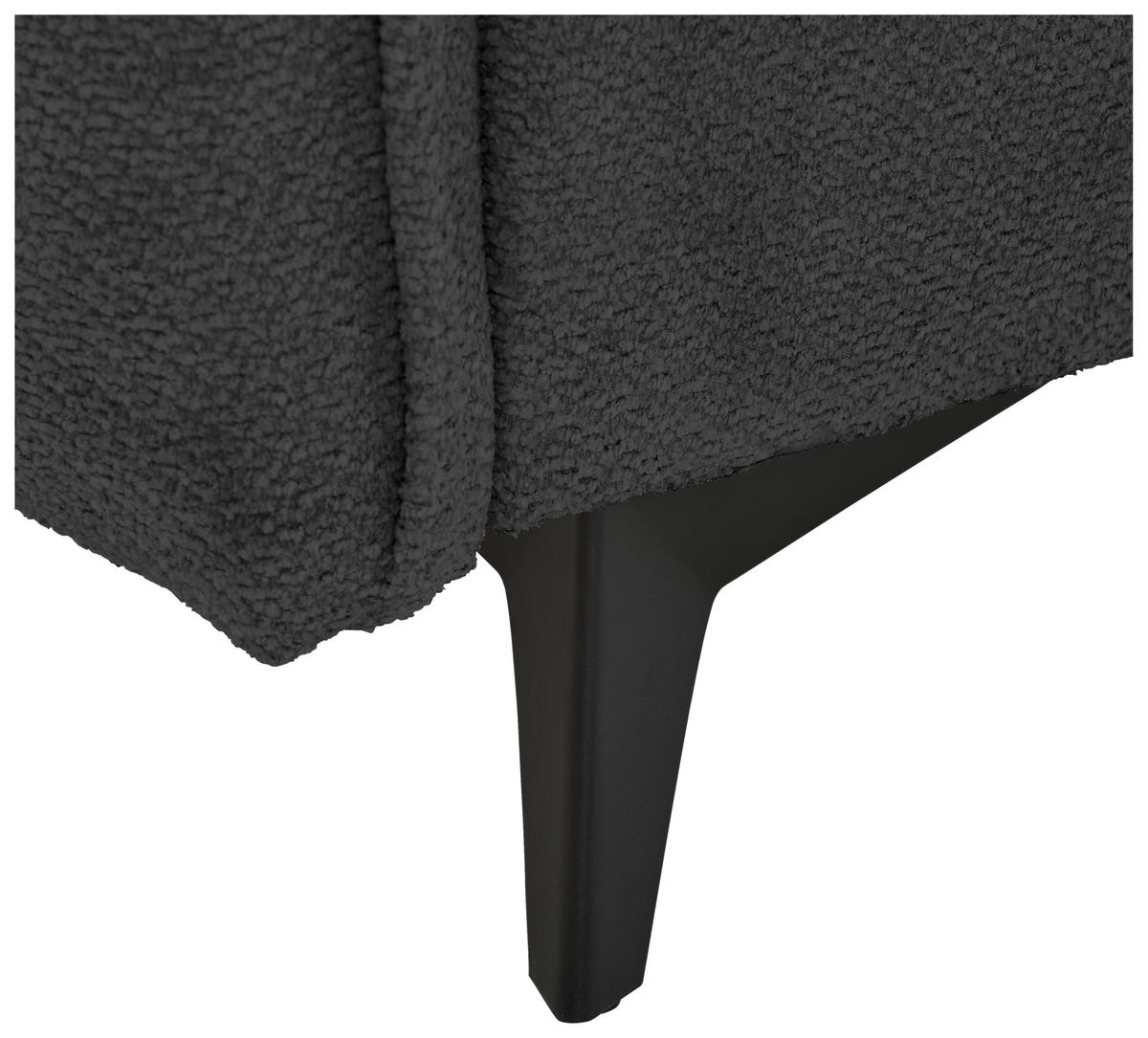 BIGSOFA Webstoff Dunkelgrau  - Dunkelgrau/Schwarz, KONVENTIONELL, Textil/Metall (282/94/127cm) - Ambia Home