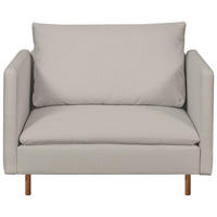 FÅTÖLJ i trä, metall, textil beige  - beige/brun, Klassisk, metall/trä (105/84/98cm) - Carryhome