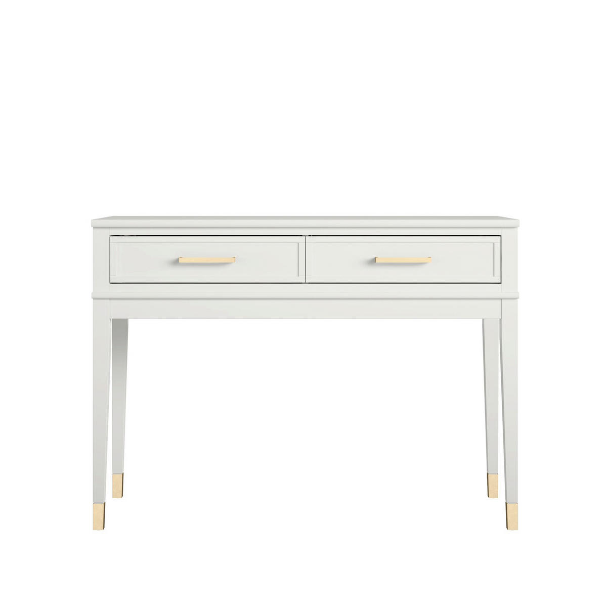 KONSOLENTISCH Weiß  - Messingfarben/Weiß, Design, Holzwerkstoff/Metall (105/40/76cm) - MID.YOU