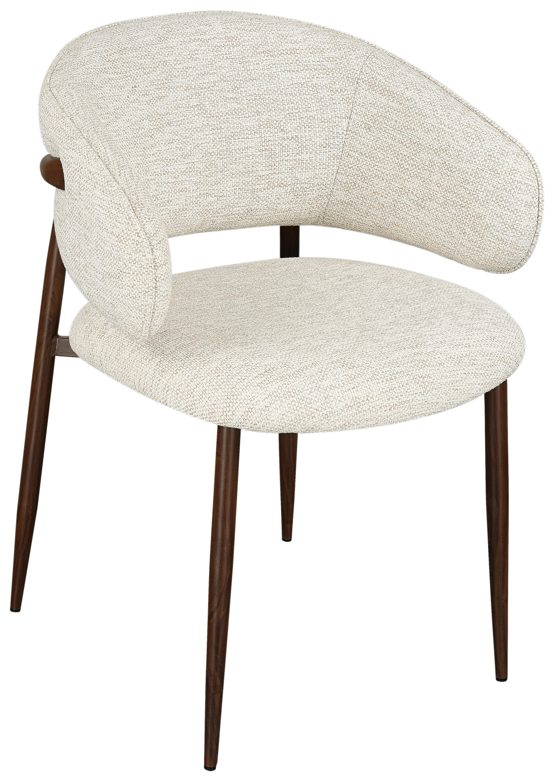 ARMLEHNSTUHL  Stoffauswahl Webstoff  Beige, Walnussfarben  - Beige/Walnussfarben, Design, Textil/Metall (58/81/60cm) - Novel