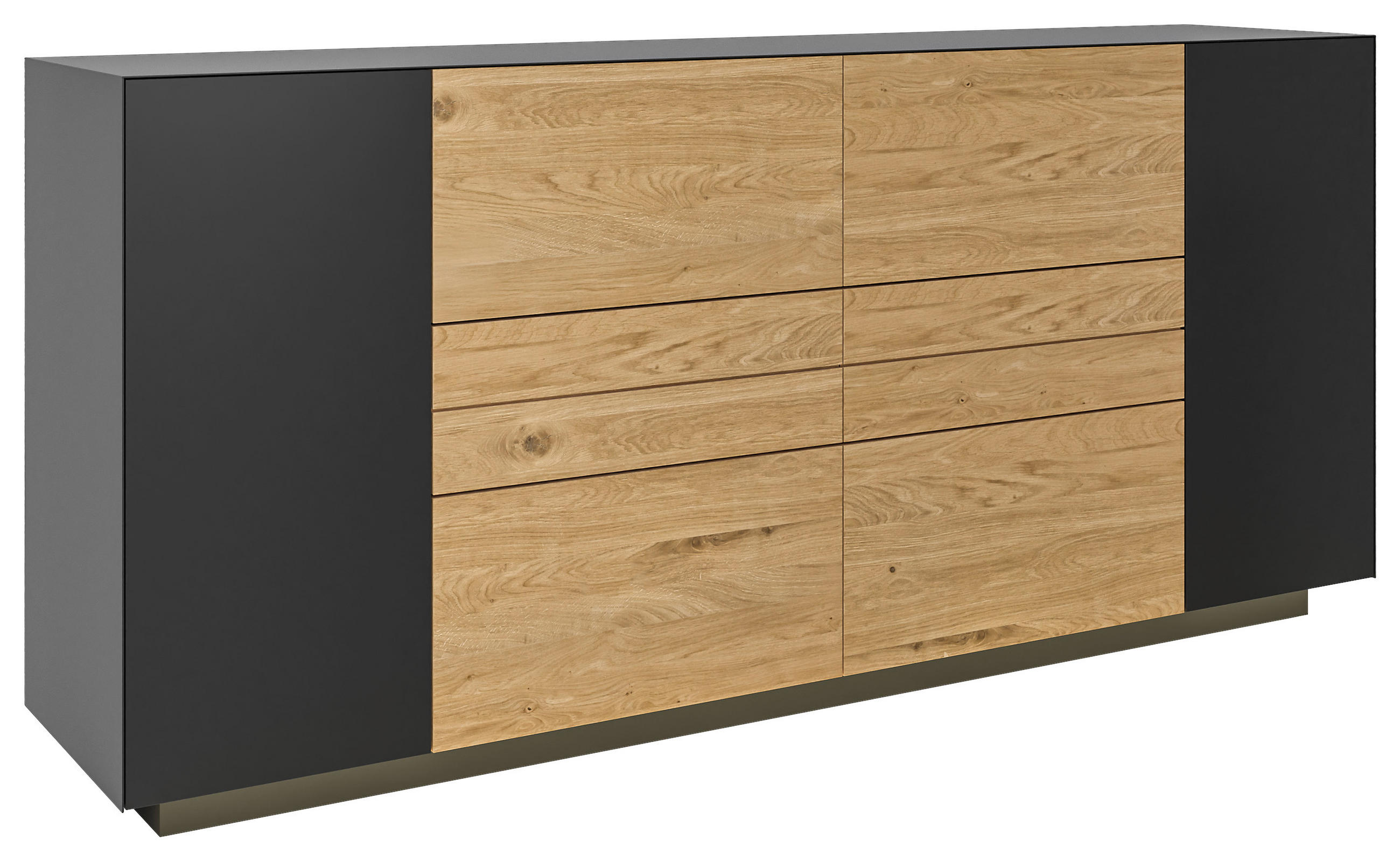 SIDEBOARD Celika Celika Anthrazit, Wildeiche  181/84/40 cm  - Wildeiche/Anthrazit, Natur, Holz/Holzwerkstoff (181/84/40cm) - Dieter Knoll