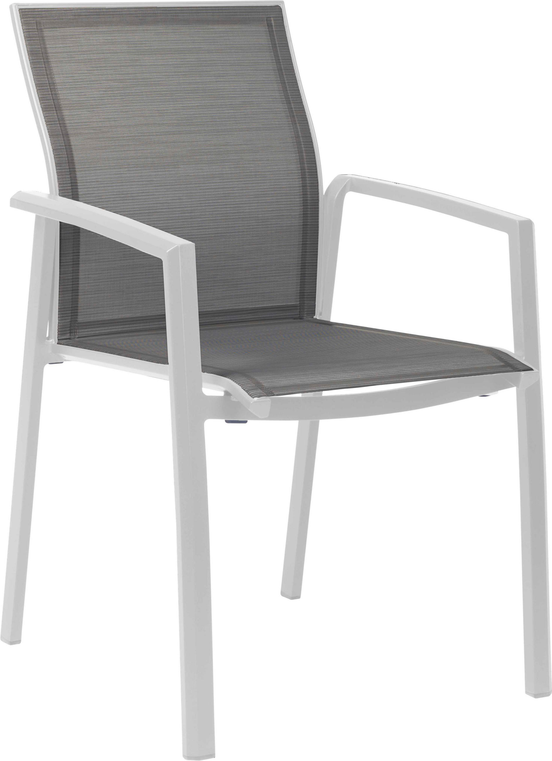 STAPELSESSEL Aluminium Grau, Weiß  - Weiß/Grau, Basics, Textil/Metall (58/64/90cm) - Stern