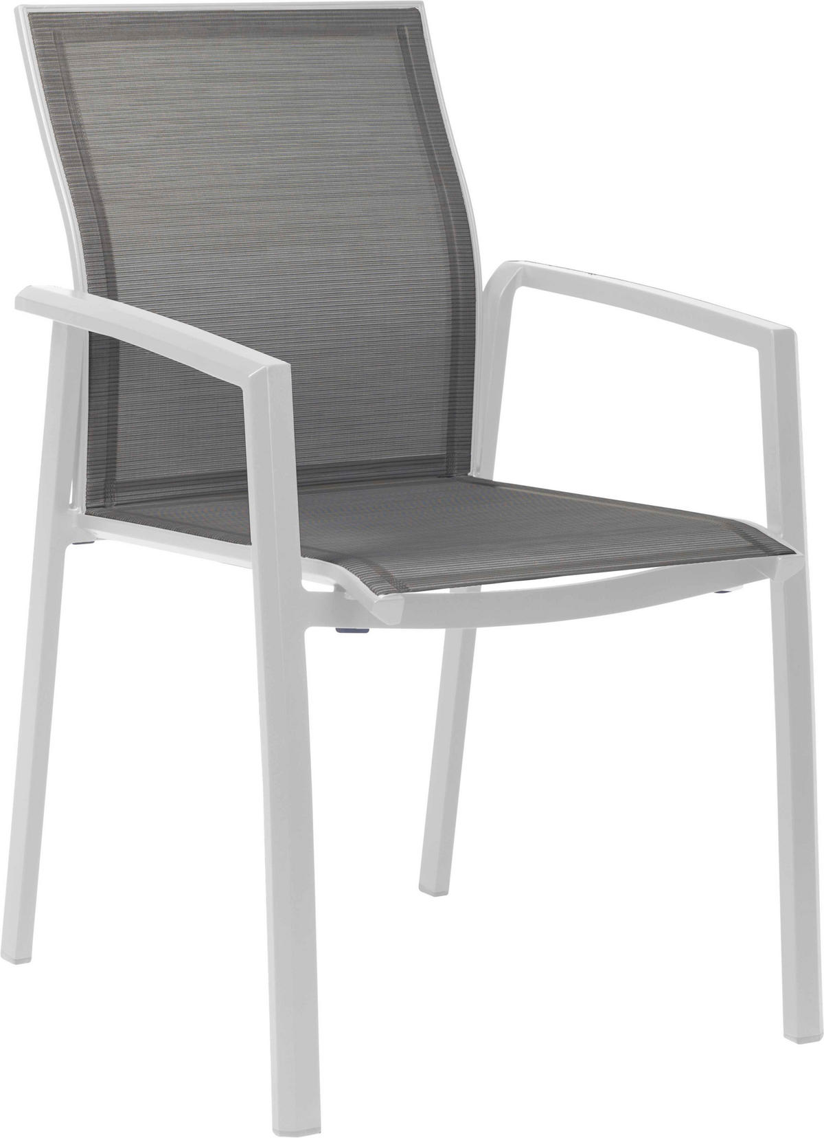 STAPELSESSEL Aluminium Grau, Weiß  - Weiß/Grau, Basics, Textil/Metall (58/64/90cm) - Stern