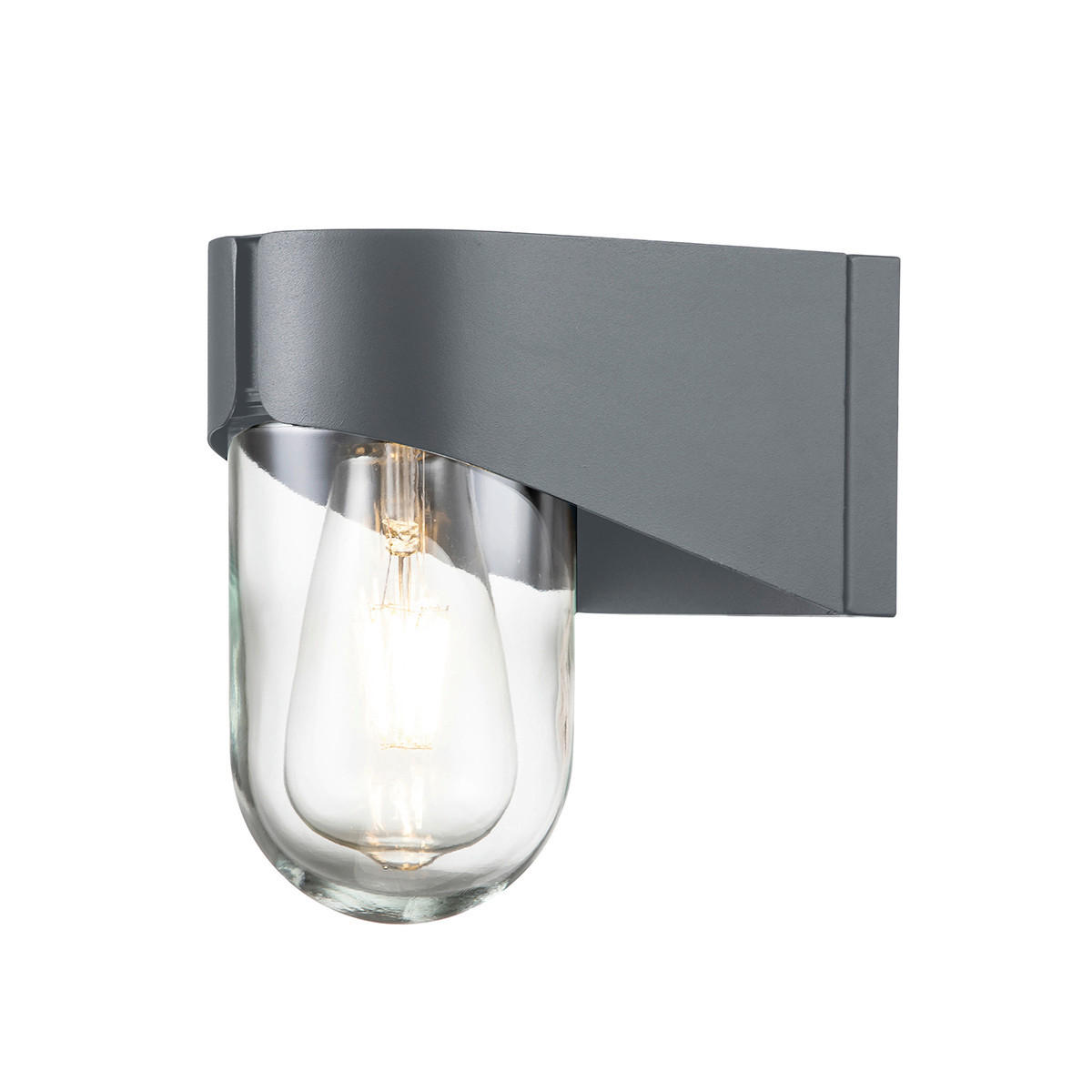 AUSSENWANDLEUCHTE - Grau, Design, Glas/Metall (11,5/18,8cm) - Elstead Lighting