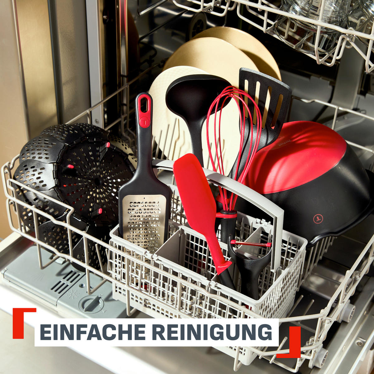 PFANNENWENDER Ingenio  - Rot, Basics, Kunststoff (35,6/8,5/5cm) - Tefal