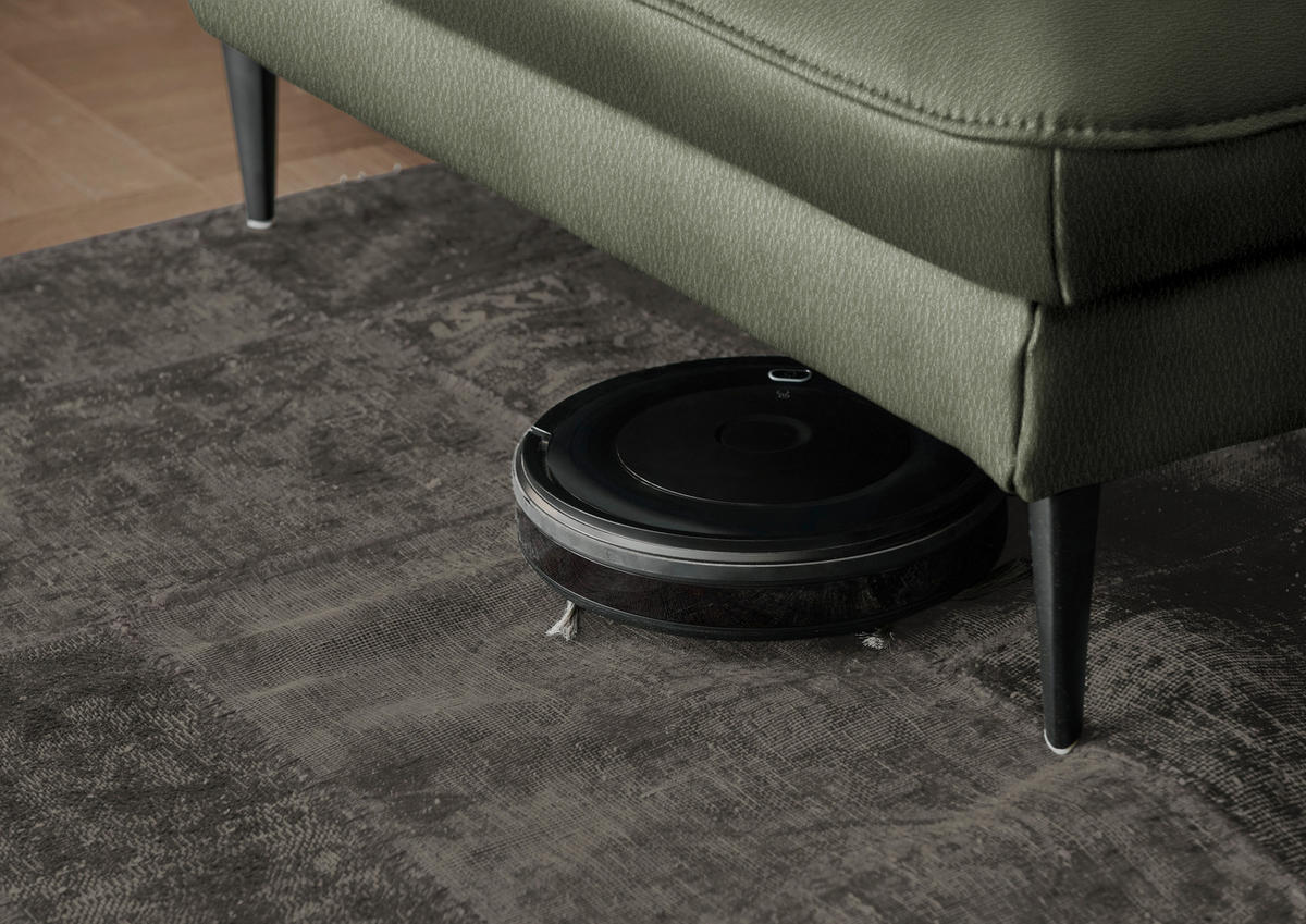 ECKSOFA in Echtleder Dunkelgrün  172/334 cm  - Dunkelgrün/Schwarz, Design, Leder/Metall (172/334cm) - Hukla