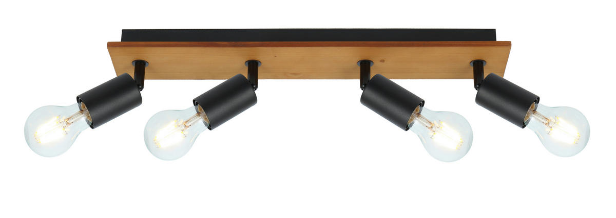 STRAHLER - Schwarz/Braun, Natur, Holz/Metall (49/9/11cm) - Globo