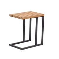 GARTENBEISTELLTISCH 45/31/49 cm Holz, Metall  - Graphitfarben/Teakfarben, Design, Holz/Metall (45/31/49cm) - Zebra 