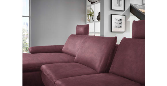 ECKSOFA in Mikrofaser Weinrot  - Weinrot/Schwarz, Design, Textil/Metall (181/341cm) - Dieter Knoll