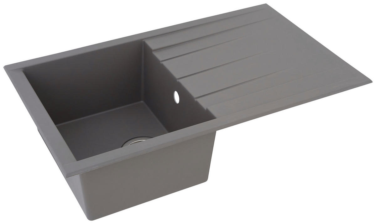 SPÜLE 1712HOUSTON80X50G  - Grau, Trend, Glas/Kunststoff (80/21/50cm) - Respekta