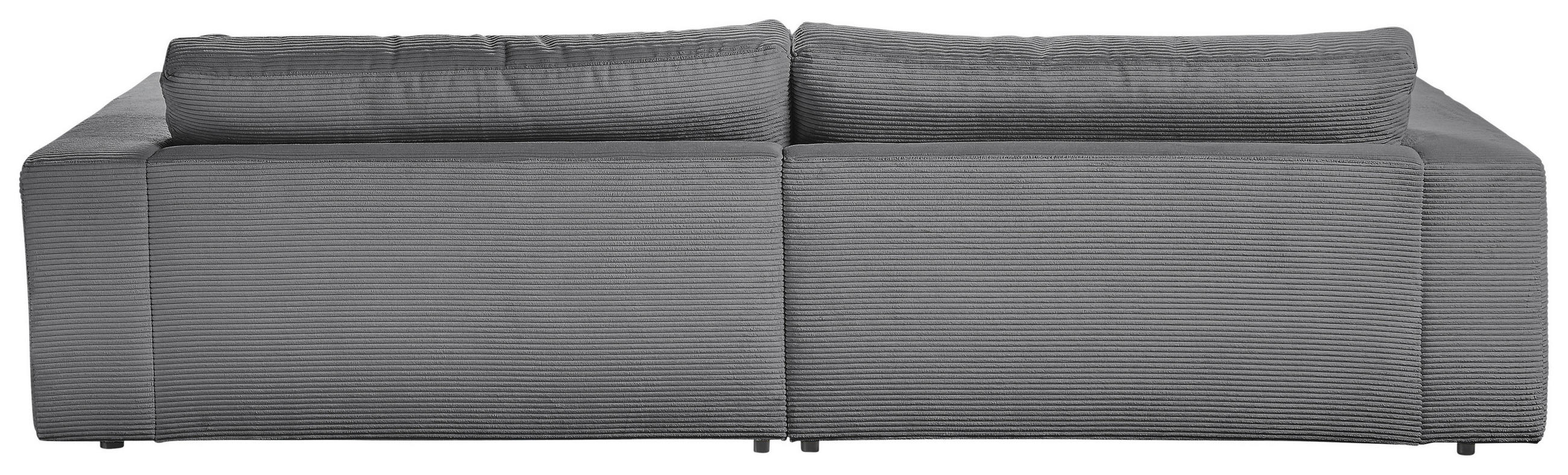 MEGASOFA Cord Dunkelgrau  - Dunkelgrau/Schwarz, Design, Kunststoff/Textil (290/86/170cm) - Pure Home Lifestyle