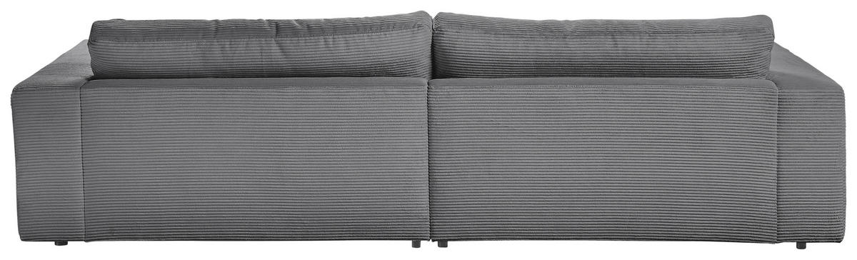 MEGASOFA Cord Dunkelgrau  - Dunkelgrau/Schwarz, Design, Kunststoff/Textil (290/86/170cm) - Pure Home Lifestyle