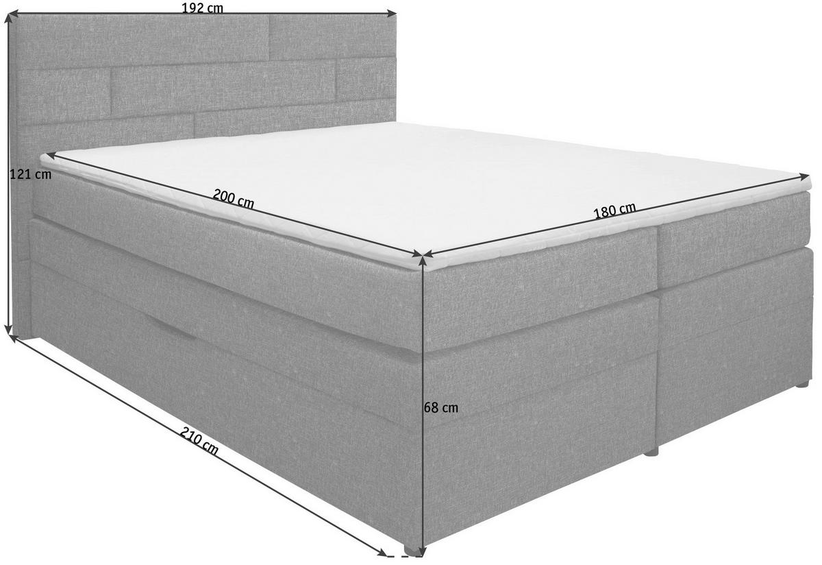 BOXSPRINGBETT 180/200 cm  in Creme  - Wengefarben/Creme, Konventionell, Holz/Textil (180/200cm) - Carryhome