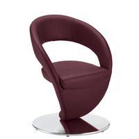 STUHL - Edelstahlfarben/Bordeaux, Design, Textil/Metall (62/86/61cm) - Moderano