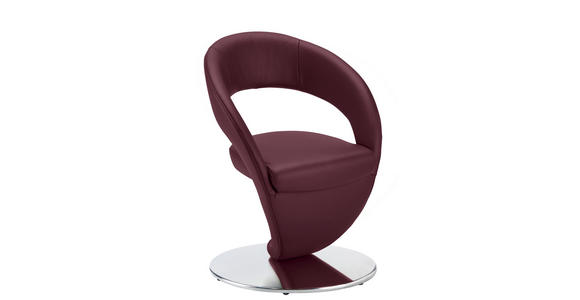 STUHL - Edelstahlfarben/Bordeaux, Design, Textil/Metall (62/86/61cm) - Moderano