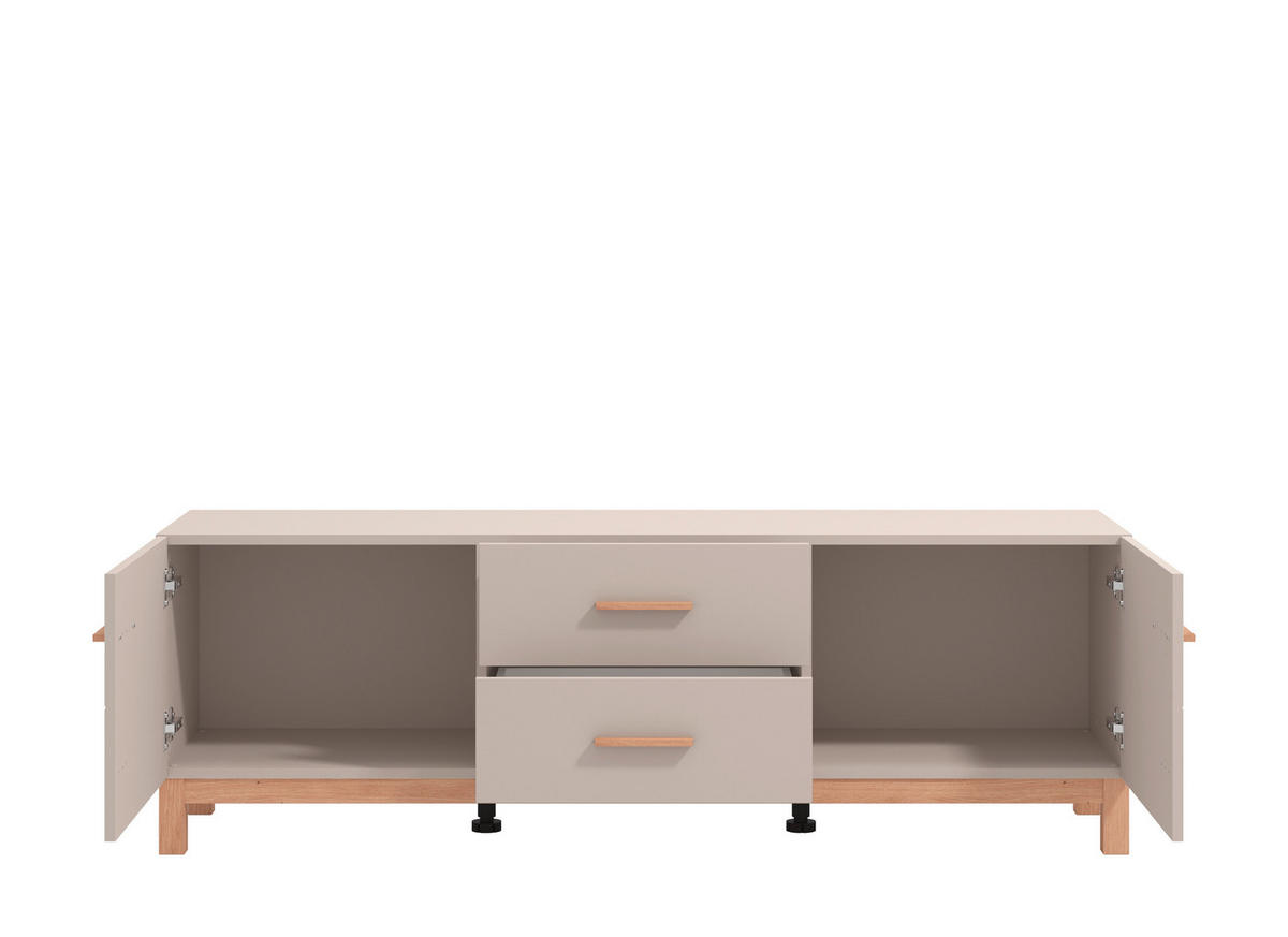 KOMODA POD TELEVIZI, kašmírová, dub artisan, 154/50,5/41,5 cm - kašmírová/dub artisan, Basics, kompozitní dřevo/plast (154/50,5/41,5cm) - Hom`in