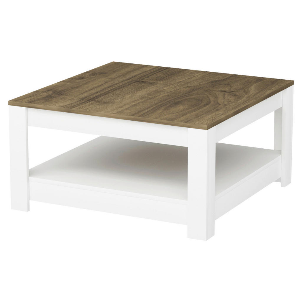 Livetastic KONFERENČNÝ STOLÍK, biela, farba vlašského orecha, kompozitné drevo, 89/89/45 cm