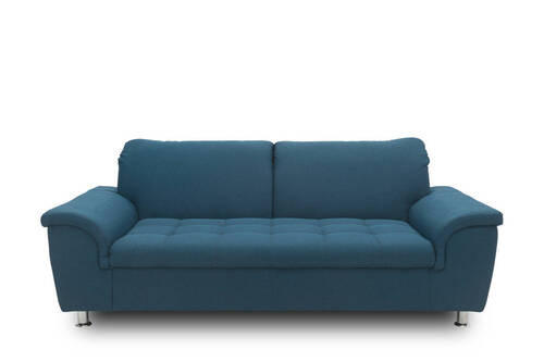 2-SITZER-SOFA in Webstoff Dunkelblau - Chromfarben/Dunkelblau, KONVENTIONELL, Textil/Metall (210/81/97cm) - MID.YOU