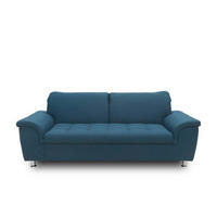 2-SITZER-SOFA Webstoff Dunkelblau  - Chromfarben/Dunkelblau, KONVENTIONELL, Textil/Metall (210/81/97cm) - MID.YOU