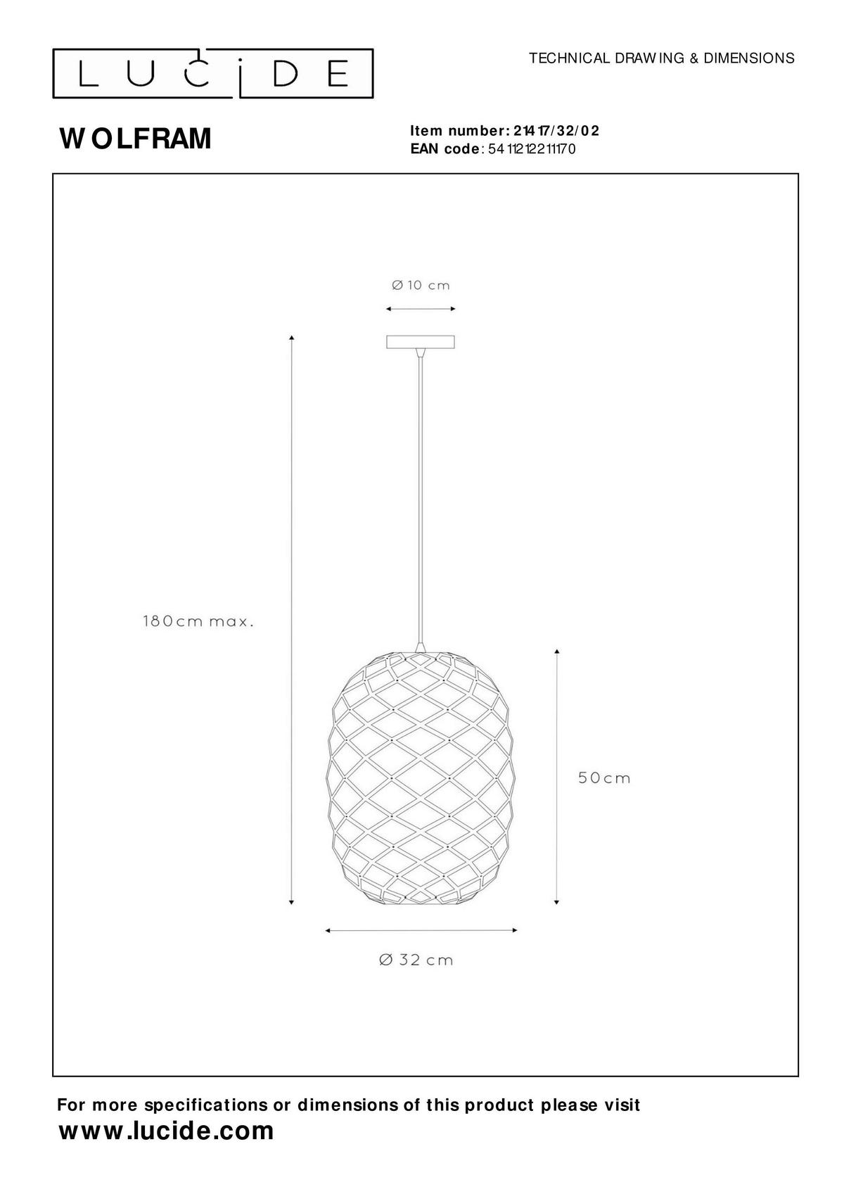 HÄNGELEUCHTE 32/180 cm  - Messingfarben, KONVENTIONELL, Metall (32/180cm) - Lucide