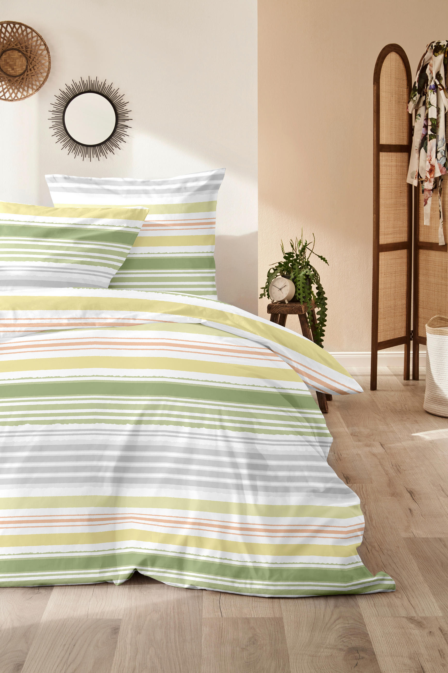 BETTWÄSCHE Renforcé 135/200 cm  - Grün, Basics, Textil (135/200cm)
