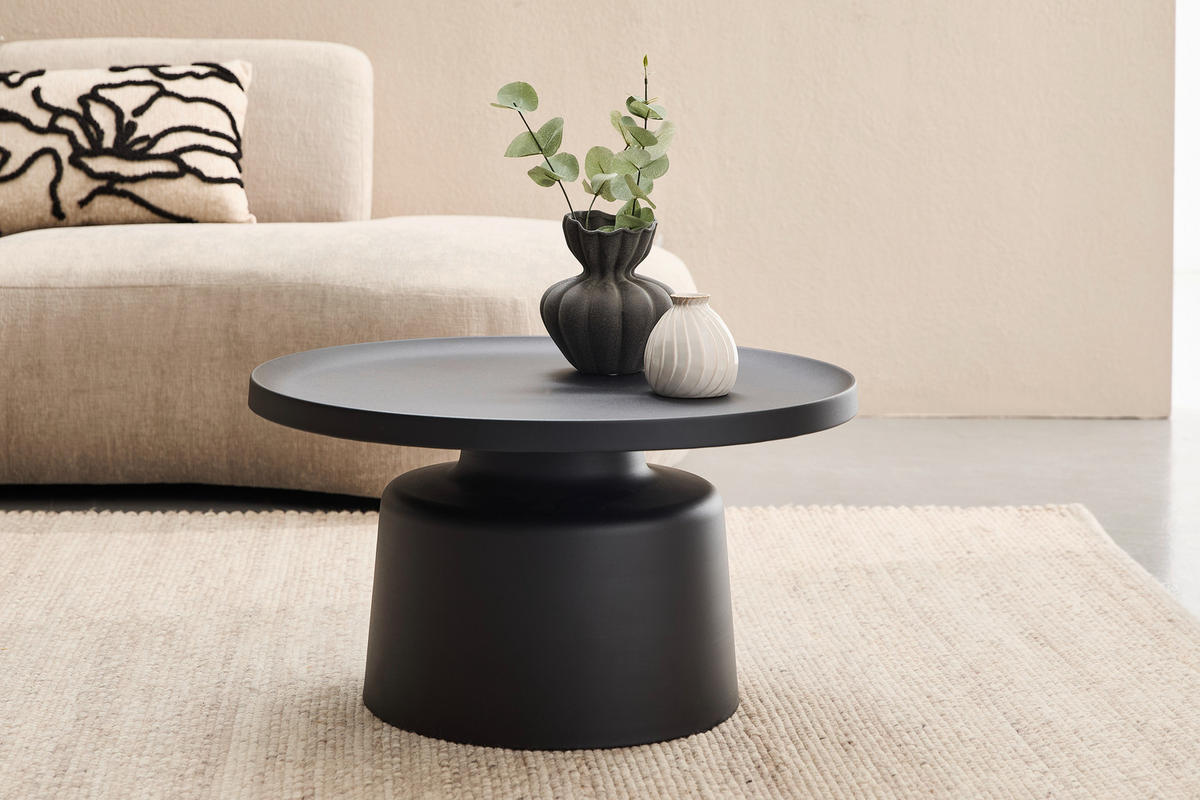 COUCHTISCH 69/69/37,5 cm rund Schwarz  - Schwarz, Design, Metall (69/69/37,5cm) - Xora