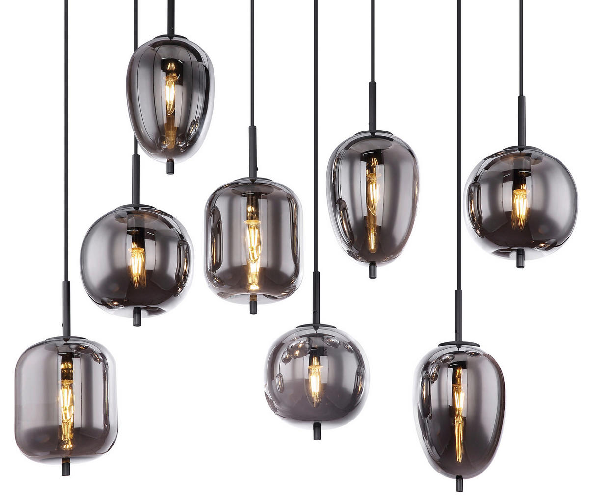HÄNGELEUCHTE 94/34/120 cm    - Schwarz, Design, Glas/Metall (94/34/120cm) - Dieter Knoll