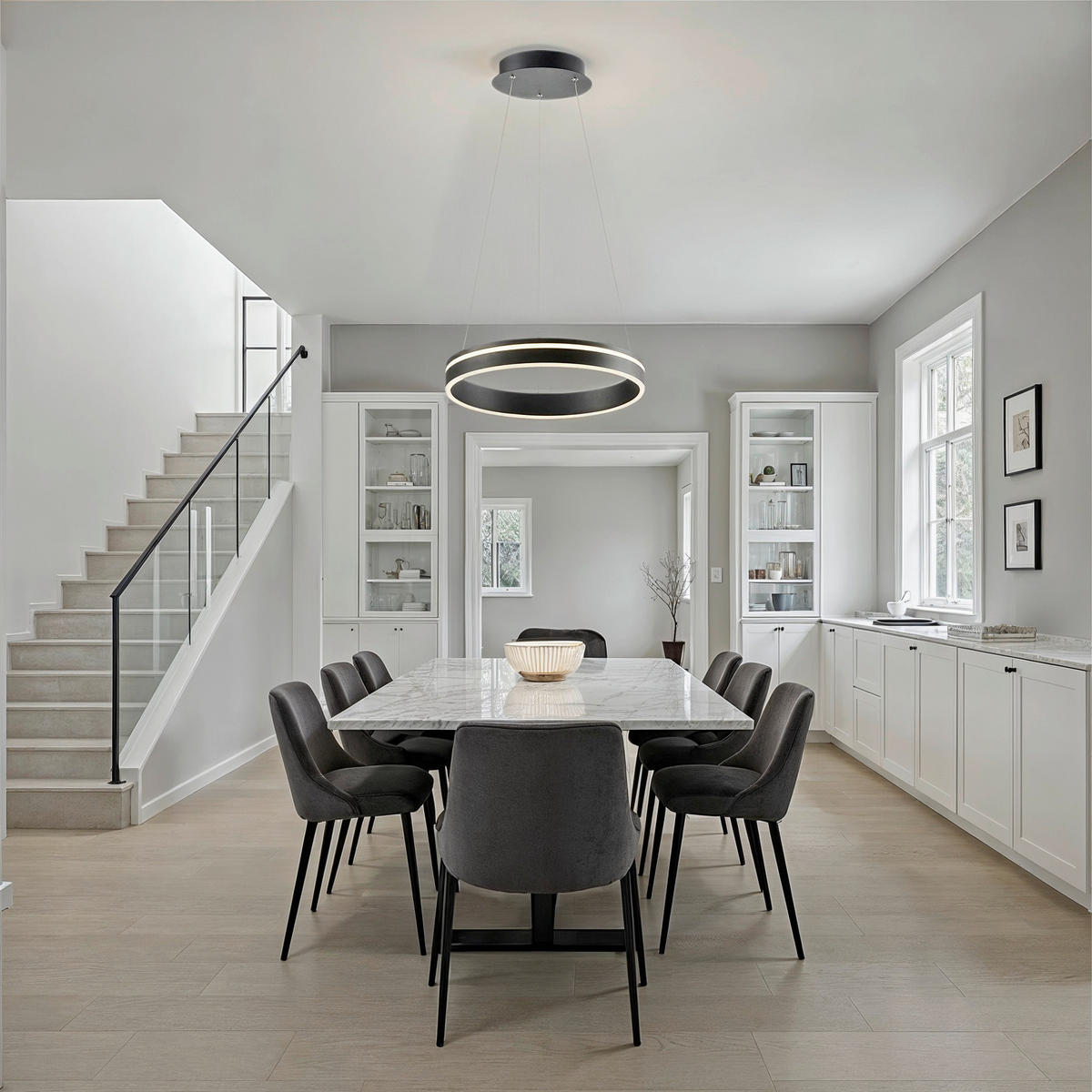 LED-HÄNGELEUCHTE 40/40/120 cm  - Anthrazit, Design, Metall (40/40/120cm) - Paul Neuhaus