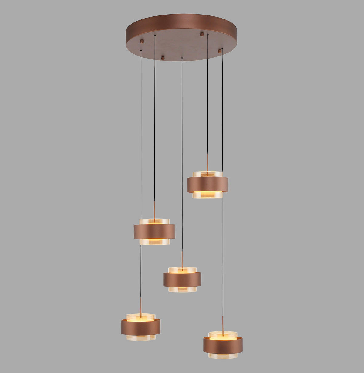 LED-HÄNGELEUCHTE 51/51/200 cm  - Kupferfarben, Design, Kunststoff/Metall (51/51/200cm)