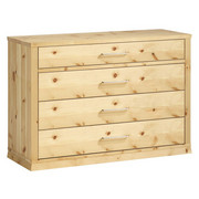 KOMMODE 127,8/87,2/46,8 cm - Zirbelkieferfarben, Design, Holz/Metall (127,8/87,2/46,8cm) - Anrei